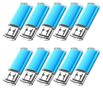 Produktbild von 10x 1GB USB 2.0 Stick Flash USB Drive Kompakt USB Flashdrive Speicherstick Memorystick Farbe: Blau