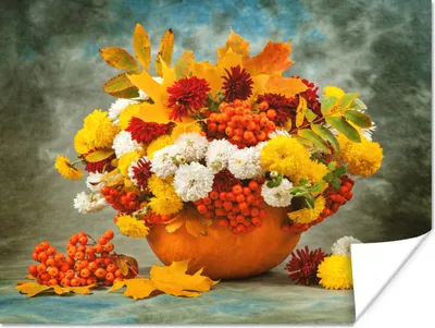 Produktbild von MuchoWow® Poster Blumen - Herbst - Obst 160x120 cm - Foto Plakat