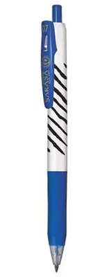 Gélové pero, 0,33 mm, stláčací mechanizmus, pruhované telo, ZEBRA "Sarasa Clip", modrá