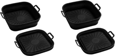 Image de INF Récipient alimentaire pour friteuse à air en silicone 17,5 cm, pack de 2 Le noir