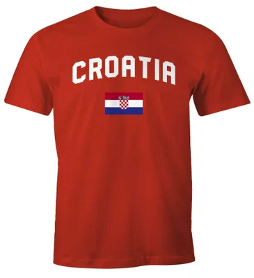 Produktbild von Herren T-Shirt Kroatien Croatia Hrvatska Fan-Shirt WM Fußball-Sommer 2026 Fußball Weltmeisterschaft Moonworks®