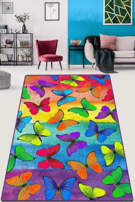 Produktbild von Conceptum Hypnose, Colorato- Colorato Farfalle DjtCHL, Bunt, Kurzflorteppiche, 80 x 140 cm, 50% Samtgewebe / 50% Polyester