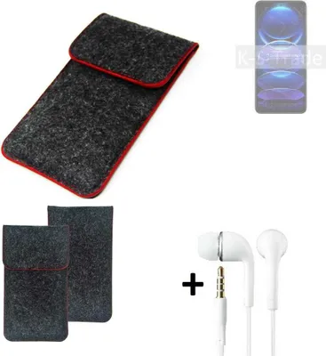 Produktbild von K-S-Trade Handy Schutz Hülle kompatibel mit Xiaomi Redmi Note 12 Schutzhülle Handyhülle Filztasche Pouch Tasche Case Sleeve Filzhülle dunkelgrau