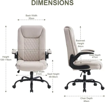 Produktbild von Ergonomischer Bürostuhl - Drehstuhl - Bürostuhl - Arbeitshocker - Homeoffice-Stuhl - Verstellbare Sitzhöhe