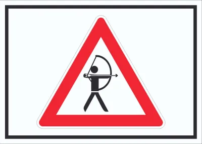 Produktbild von Achtung Bogenschießen Schild Symbol A6 (105x148mm)
