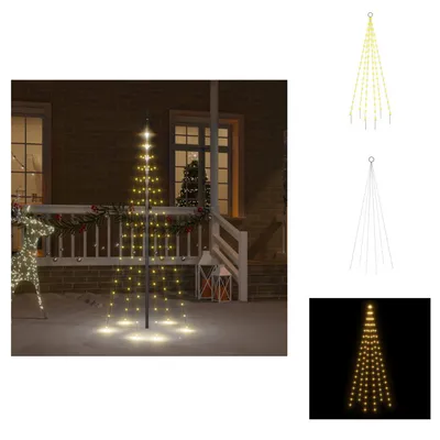 Obrázok produktu pre vidaXL LED vianočný stromček na stožiar teplá biela 108 LED diód 180 cm - Vianočné osvetlenie