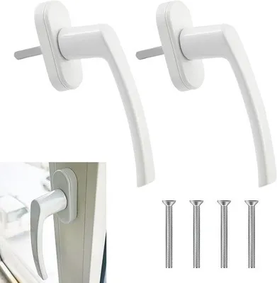Immagine prodotto di Set da 2 maniglie in PVC per balconi e finestre, con funzione di comando, per finestre e balconi, bianche