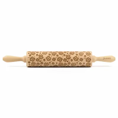Image de Folkroll rouleau à pâte Trèfle, grand, 43 cm, rouleau à pâtisserie, rouleau à gaufrer, motif, rouleau, bois de hêtre, 334010