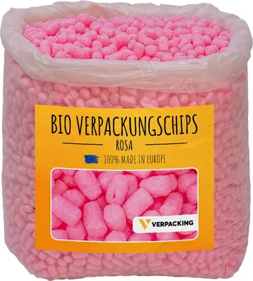 Produktbild von verpacking  Verpackungschips aus Maisstärke [Farbe & Menge wählbar] Füllmaterial für Pakete Rosa 400 Liter