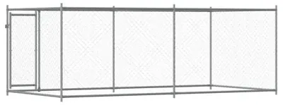 Produktbild von Hundezwinger - Außengehege mit Tür - 4 x 2 x 1,5 m - Edelstahl - Grau