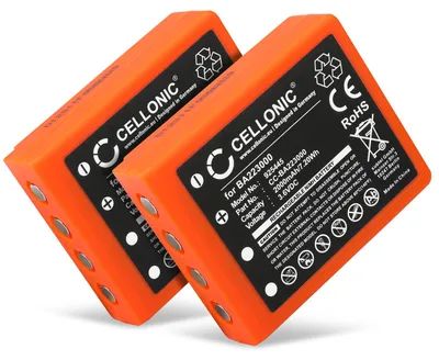 Image de CELLONIC 2x Batterie pour Télécommande Compatible avec HBC Radiomatic Vector Pro, Micron 5, Micron 7, BA223030 - (2000mAh, 3.6V)