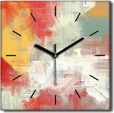 Produktbild von Coloray Uhr auf Leinwand 30x30 cm Wand Uhr Dekoration Wohnzimmer Segeltuch schwarze Hände -Abstraktion Kunstkunst