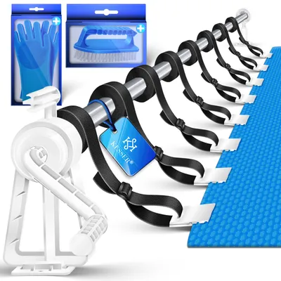 Produktbild von KESSER® Pool Aufroller Premium Aufrollsystem 1,05m - 6,15 m für Solarplane | mobiles Aufrollvorrichtung für Poolplane & Abdeckung inkl. Bänder, Bürste & Handschuhe | witterungsbeständiges Material