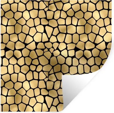 Produktbild von MuchoWow® Wandtattoo Wandsticker Wandaufkleber Muster - Formen - Gold 30x30 cm Selbstklebend und Repositionierbar - Repositionierbar - Wasser abweisend