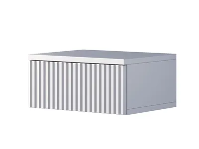 Produktbild von hängender Nachttisch,  Wandboard, weiß, geriffelte Front, Schublade, Wand-Nachttisch, Nachtschrank, B. 40x H. 18x T. 30 cm