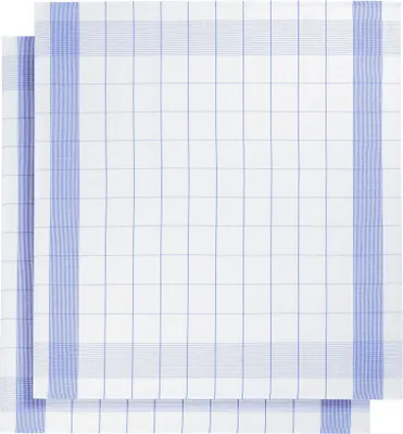 Produktbild von küchenhandtuch 65x65 cm Baumwolle/Leinen weiß/dunkelblau 2 Stück