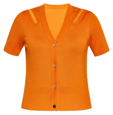 Image de Cardigan pour femmes MALUBA - Orange, taille XS