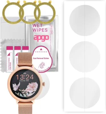 Produktbild von apgo 3 Stück Schutzfolie, klar, kompatibel mit Garett Women Emma Smartwatch, Hydrogel Displayschutzfolie mit Positionierhilfe, Displayfolie, robust und kratzfest
