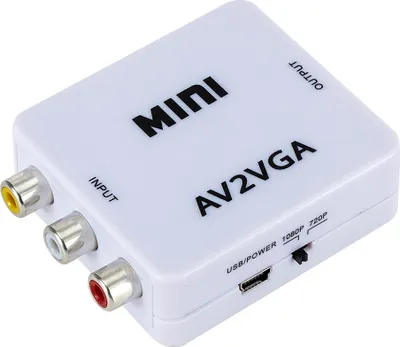 Obrázek produktu pro Mini AV-VGA video konvertor, konvertorová skříňka, AV, RCA, CVBS na VGA, video konvertor s 3,5mm audio výstupem, konvertor pro PC a HDTV
