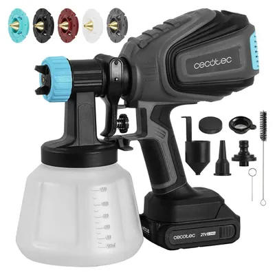 Produktbild von Cecotec Akku-Farbspritzpistole TotalPaint 4000 Liberty mit 800W Leistung, Präzision von 14kPa, Inklusive 5 Düsen