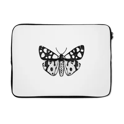 Produktbild von MuchoWow® Laptop Hülle 14 ZollSchmetterling - Vintage - Schwarz und weiß Laptoptasche - Laptoptasche - Stoßsicher - Schutzhaube
