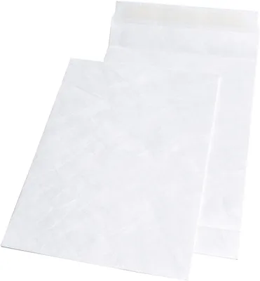 Produktbild von Tyvek® 11843 Faltentaschen - B4, mit 38 mm-Falte, Spitzboden, 55 g/qm, weiß, 100 Stück