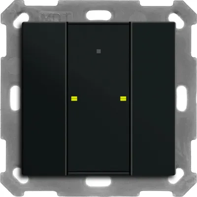 Image de Bouton-poussoir MDT KNX Plus TS 55, double, noir mat, 1 pièce