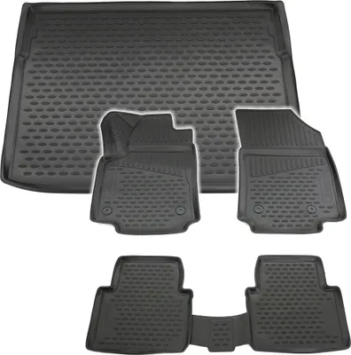 Produktbild von Gummi Kofferraumwanne + Fußmatten Set für Opel Crossland, Bj. 3/2017-