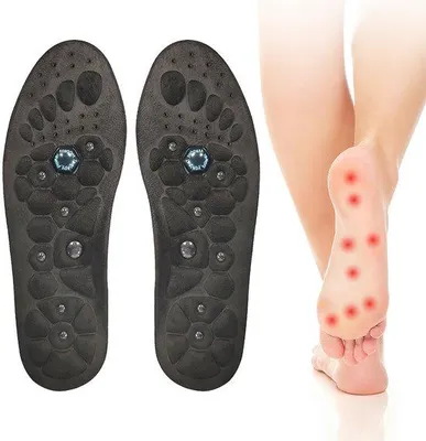 Image de Semelles de massage pour pieds plats - Semelles pliables - Pointures 35 à 39 - Acupression - Soutien massant