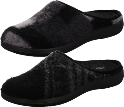 Produktbild von Rohde Damen Hausschuhe Filz Pantoffeln Bari 4838, Größe:40 EU, Farbe:Schwarz