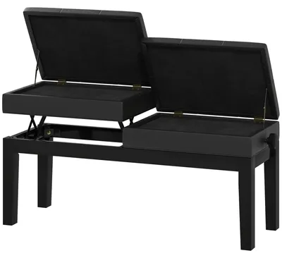 Immagine prodotto di Panca regolabile per pianoforte con spazio contenitore | Colore: nero | Dimensioni: 105x37x48-58 cm