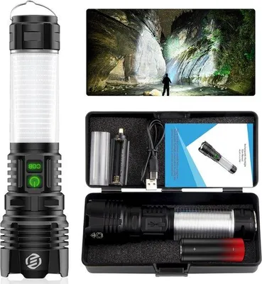 Obrázek produktu pro LED svítilna – dobíjecí – více režimů – vodotěsná – LED lampa – kempingová a nouzová lampa