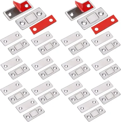 Produktbild von Jiayi 14-teiliges Magnet-Schrankset: Ultradünne, selbstklebende Magnetverschlüsse für Schiebetüren, Schubladen und Fenster. Starke Magnete für Möbel, Schiebetüren, Schubladen und Magnetschränke.