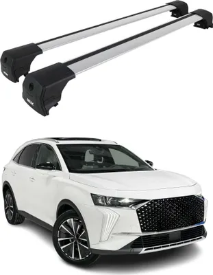 Productafbeelding van Draagbalken, basissteunen voor DS 7 Crossback / DS 7, modeljaren 2017-2026, aluminium, zilver, 2-delig