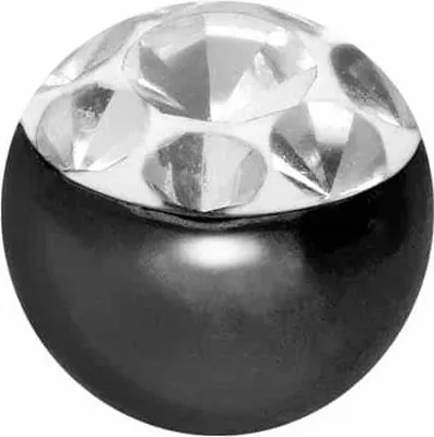 Produktbild von Chirurgenstahl Schraubkugel MULTIKRISTALLE Schwarz Gewinde: 1,2mm | Kugelgröße: 3mm