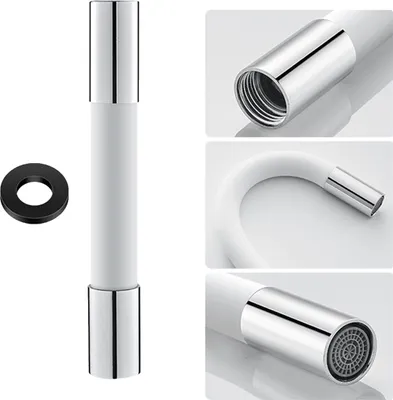 Produktbild von 360° Wasserhahn-Sprayer-Verlaengerungsschlauch Flexibler Silikon-Verlaengerungsrohr mit auslaufsicherer Dichtung Bubbler