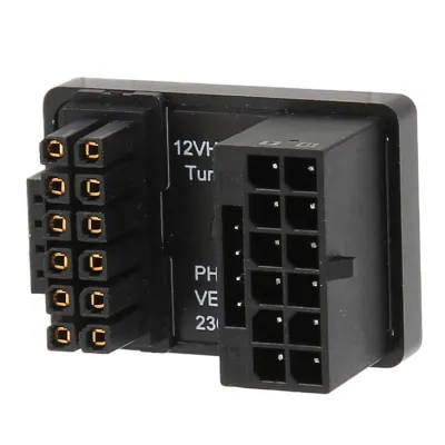 Obrázok produktu pre Adaptér ATX 16-pin samec na 16-pin samica 180° uhol 12 V PCIe 5.0 HPWR GPU U-turn uhol konektor pre stolové počítače, čierny