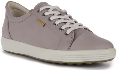 Produktbild von Ecco Soft 7 Frauen Schnürung Nubuk Leder Turnschuhe Grau – 7,5 UK - 41 EU - 10/10,5 US / Grau