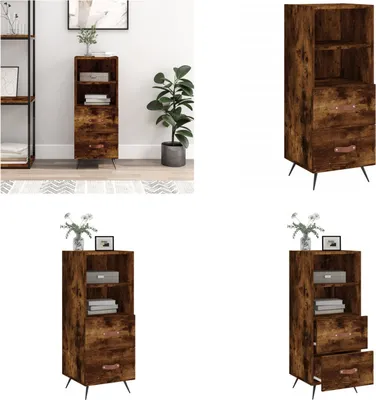 Produktbild von vidaXL Sideboard Räuchereiche 34,5x34x90 cm Holzwerkstoff - Sideboard - Sideboards - Schrank - Schränkchen