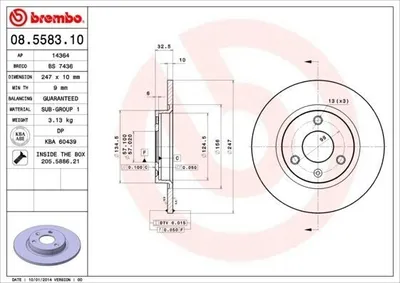 Image de BREMBO Disques de frein (2 pièces) essieu avant 08.5583.10
