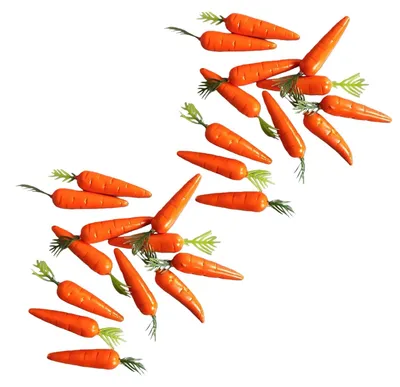Productafbeelding van Set van 20 miniatuur wortels, kunstgroente voor decoratie en feestaccessoires