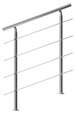 Produktbild von MONZANA® Treppengeländer Edelstahl Pflegeleicht 100cm mit 4 Querstreben Innen und Außen Handlauf Geländer Brüstung Balkon