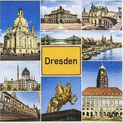 Produktbild von 20 Servietten Dresden Sights - Dresden im Postkarten-Stil 33x33cm