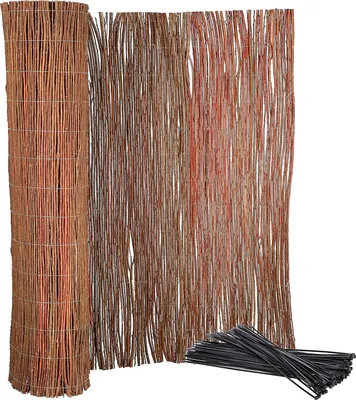 Obrázek produktu pro KOTARBAU® Vrbová rohož Vrbová rohož na balkon, terasu, zahradu 140x500cm Odolná rohož pro soukromí Přírodní pozinkovaný drát Pro vysokou stabilitu s kabelovými stahovacími páskami