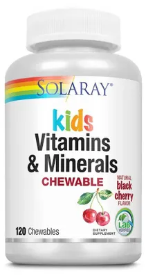 Productafbeelding van Solaray Kids Vitamins & Minerals Kauwtabletten 120kauwtabletten (120 kauwtabletten)
