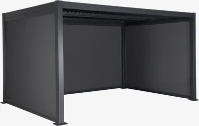 Produktbild von sweeek - Bioklimatische Pergola Palace 3x4m + 2 Markisen 3 m + 1 Markise 4 m - Anthrazit