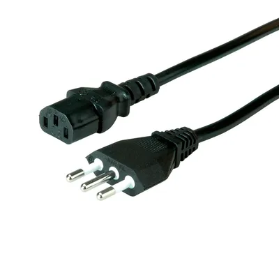 Produktbild von VALUE Netzkabel, gerade IEC-Buchse, Italien, schwarz, 1,8 m