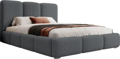 Produktbild von Selsey Bauro - Polsterbett 160x200 cm, mit Stauraum und Cordbezug, dunkelgrau