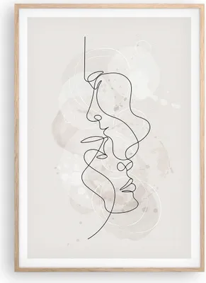 Produktbild von Gerahmtes Poster - Rahmen in heller Eiche - Einzeilig Mann Frau - 70x100 cm - Wand Bild - Wanddeko - Wandbilder - Kunstposter - Wandposter - Bilderrahmen - Bilder - Kunstdruck - P2NPA70x100-4629