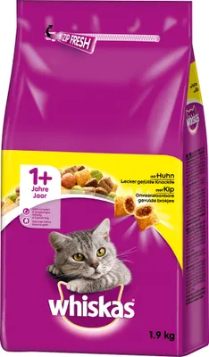 Produktbild von WHISKAS® Trocken Adult 1+ mit Huhn 1,9kg